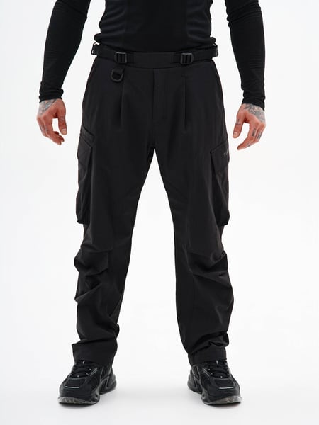 Карго штани прямого крою з нейлону "Хадо", чорний TURWEAR