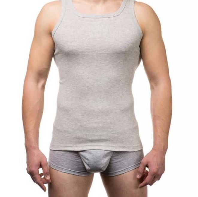 Майка мужская (100% cotton), T-Shirt, серый MansSet