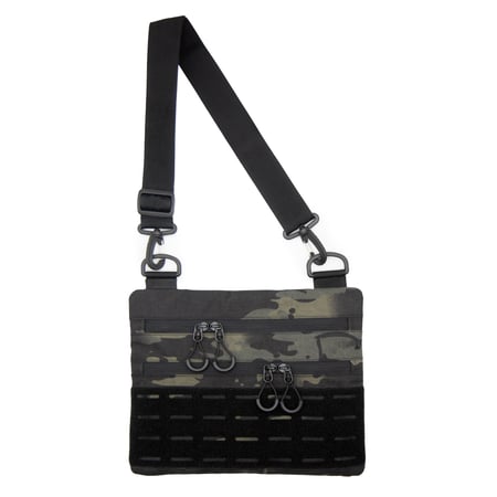 Тактична сумка через плече з патч панеллю для шевронів Cordura Multicam Black HardKit RoKit M
