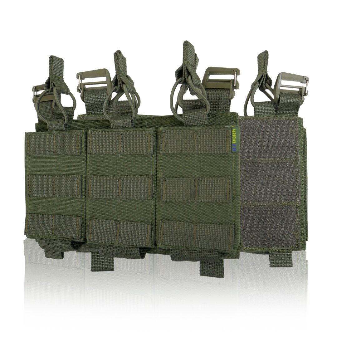 Съемная передняя панель к плитоноске с подсумками под 3 магазина хаки KIBORG