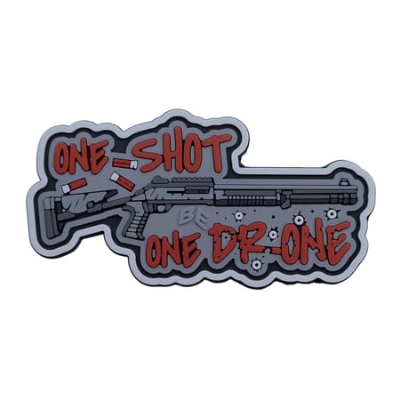 ПВХ Патч (шеврон) «One Shot - One Drone» Сірий Brand Element