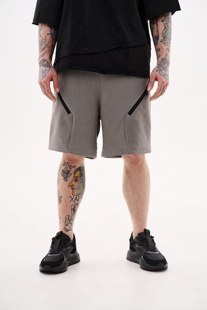 Шорти з кишенями на блискавках "Данфу", сірий TURWEAR
