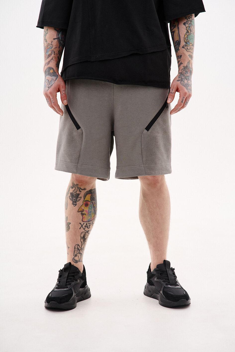 Шорти з кишенями на блискавках Данфу, сірий TURWEAR