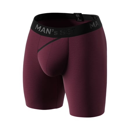 Чоловічі анатомічні боксери з бавовни, Anatomic Long 2.0, Black Series, марсала MansSet
