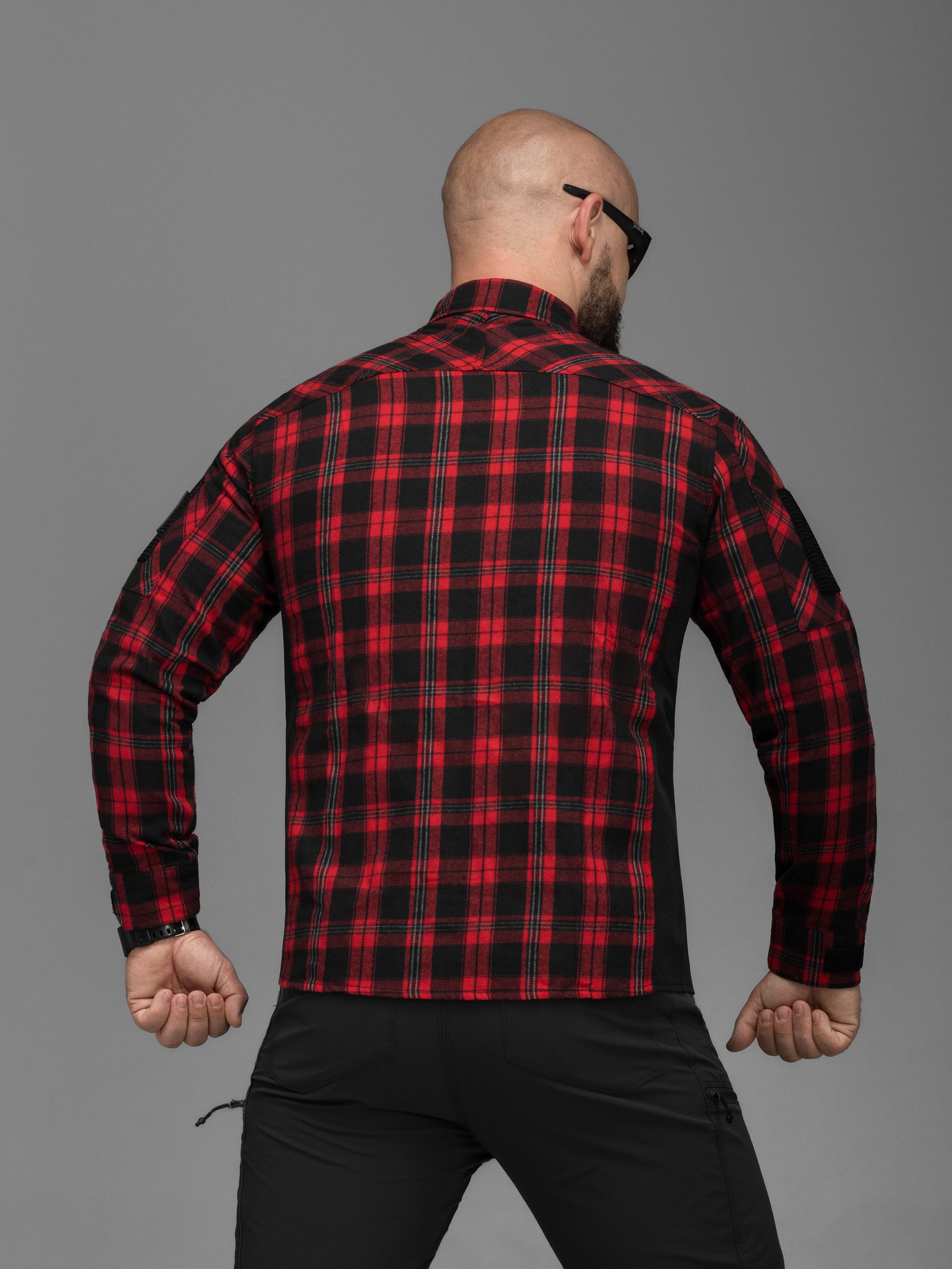 Сорочка фланелева BEZET Defender чорний/червоний - Фото 10