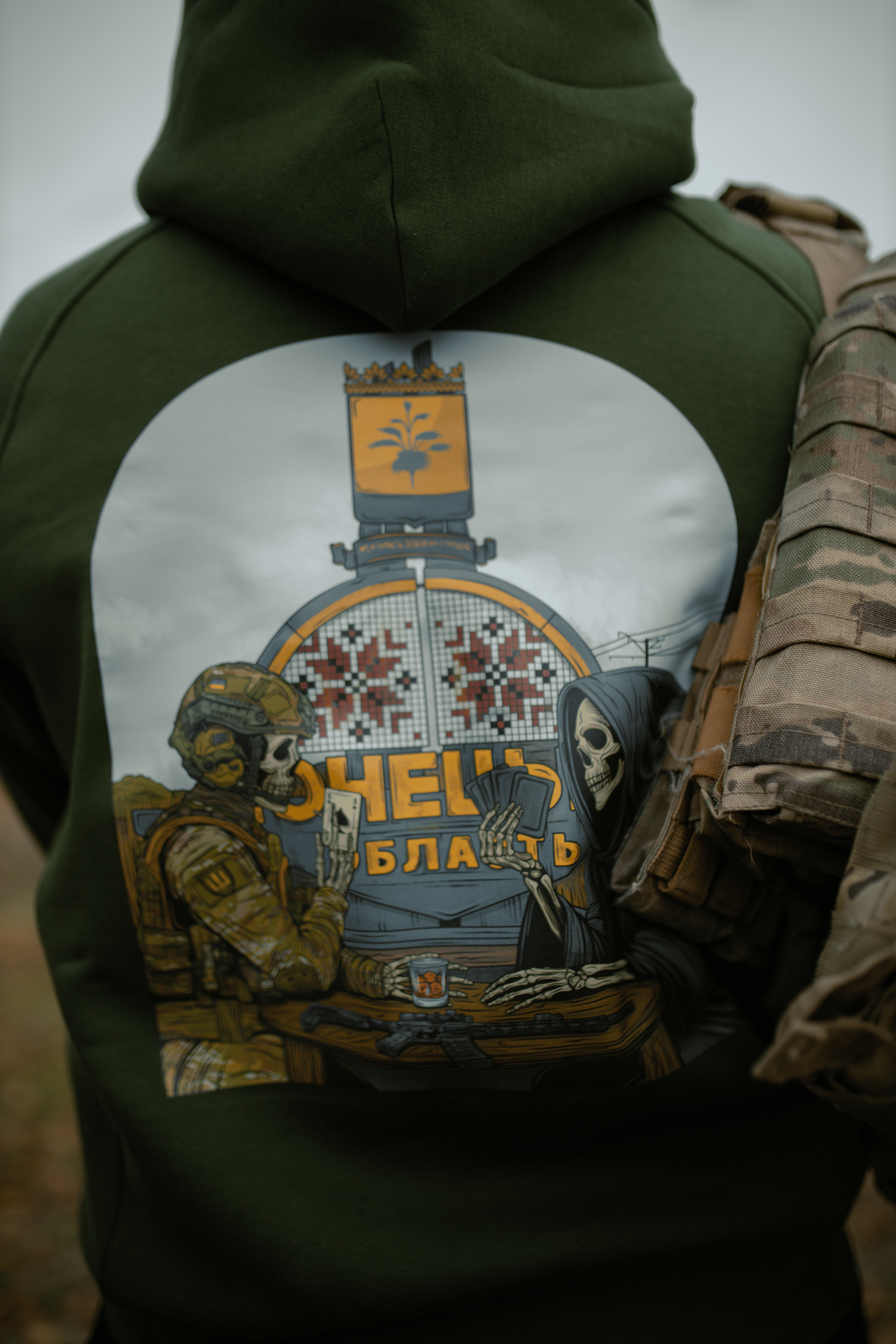 Худі оливкове оверсайз "Гра зі смерттю" Bad Boy Company