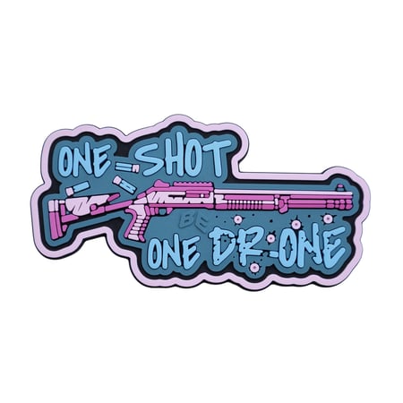ПВХ Патч (шеврон) «One Shot - One Drone» Синій Brand Element