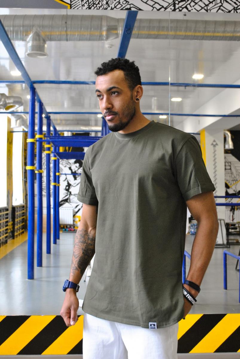 Футболка удлиненная хаки Hi Mate