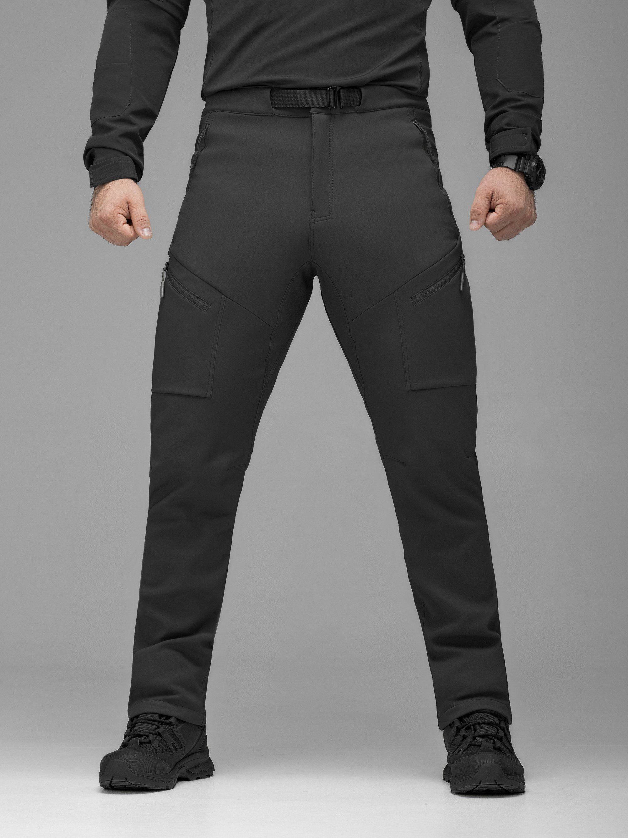 Брюки карго тактичні Softshell BEZET Techwear чорний - Фото 2