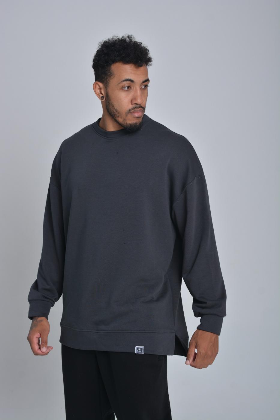 Свитшот оверсайз серый Hi Mate