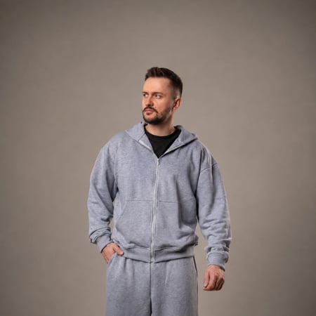 Флісовий худі з капюшоном GIG Oversize. Сірий GIG MILITARY
