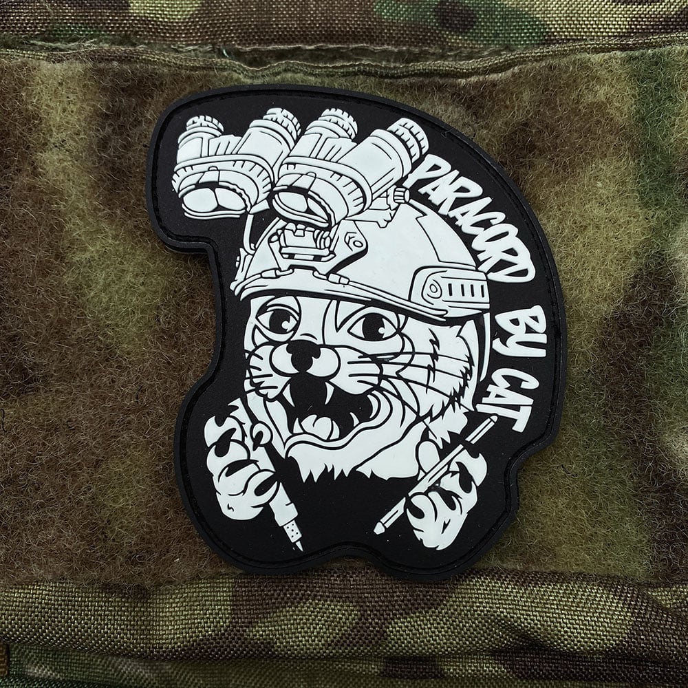 ПВХ патч "Paracord By Cat" (Білий)Paracord By Cat