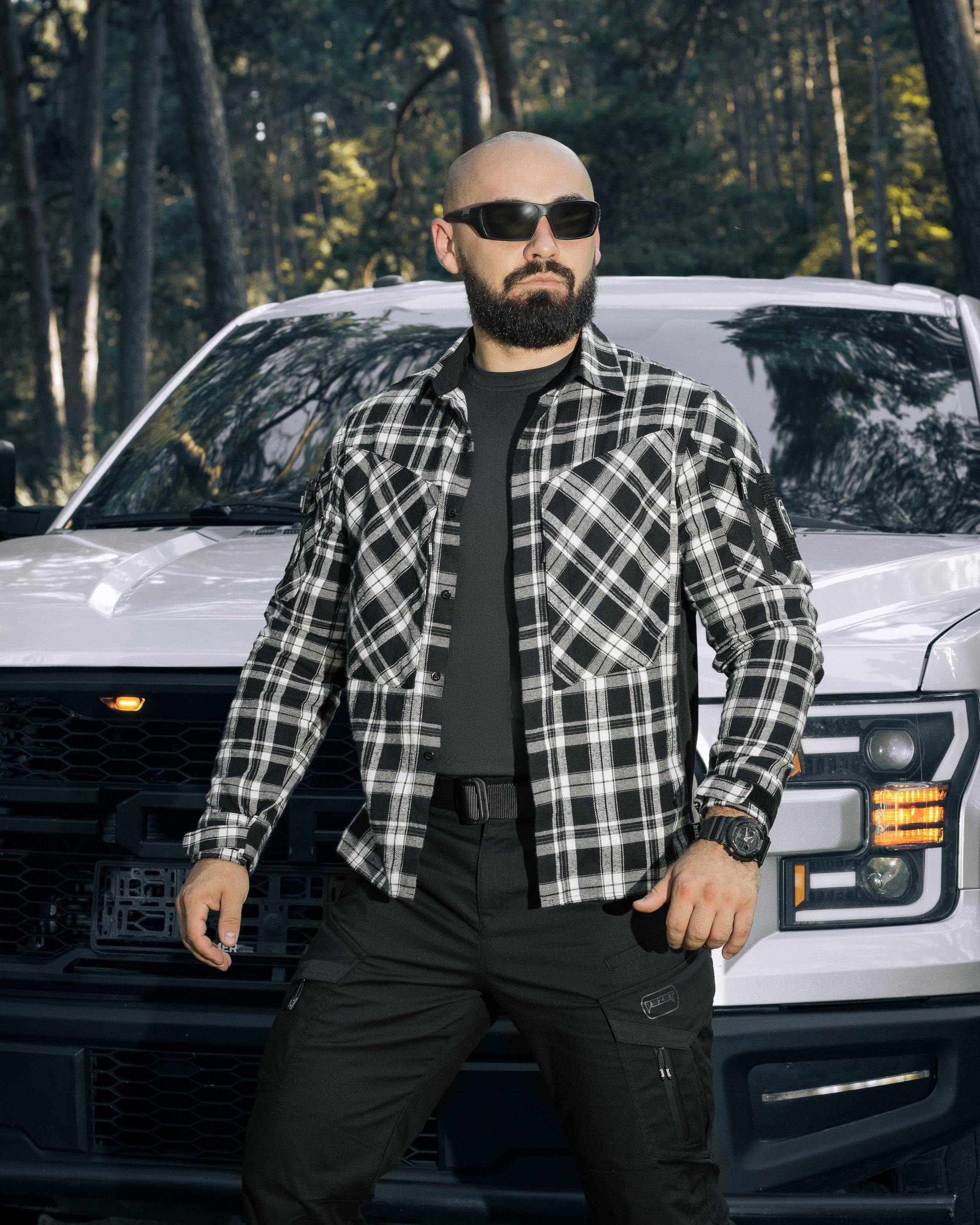 Сорочка фланелева BEZET Defender чорний/білий - Фото 27