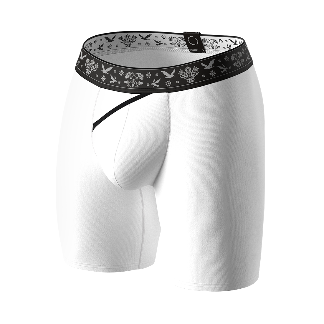 Чоловічі анатомічні боксери з бавовни, Ukrainian Long 2.0, білий MansSet