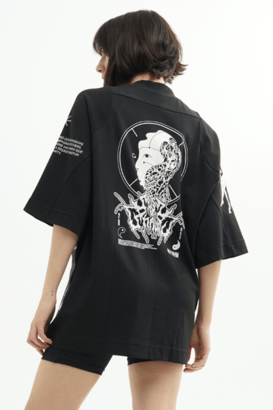 Жіноча футболка з куліру та принтами "Шейд" TURWEAR