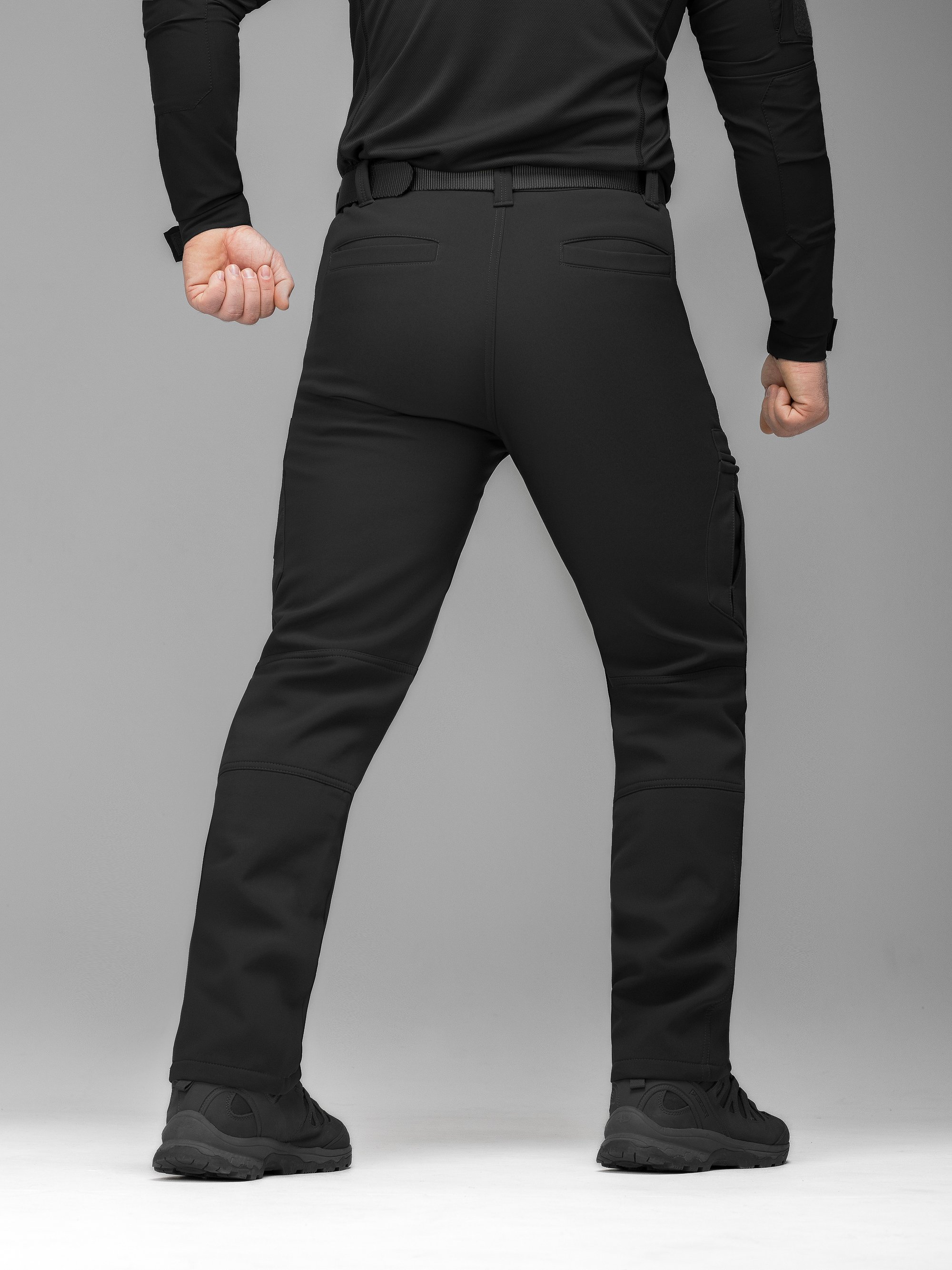 Зимові брюки карго тактичні Softshell BEZET Ешелон чорні - Фото 10