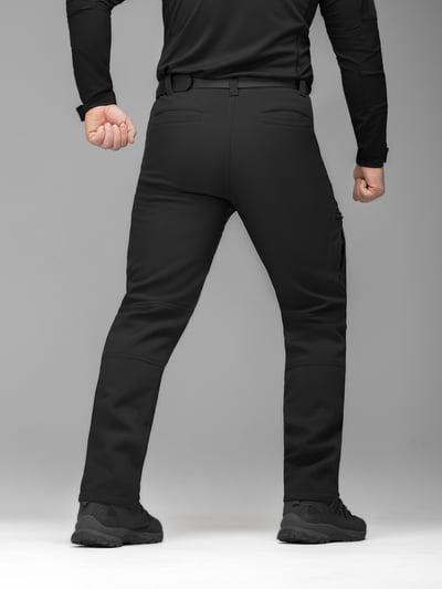 Зимові брюки карго тактичні Softshell BEZET Ешелон чорні - Фото 10
