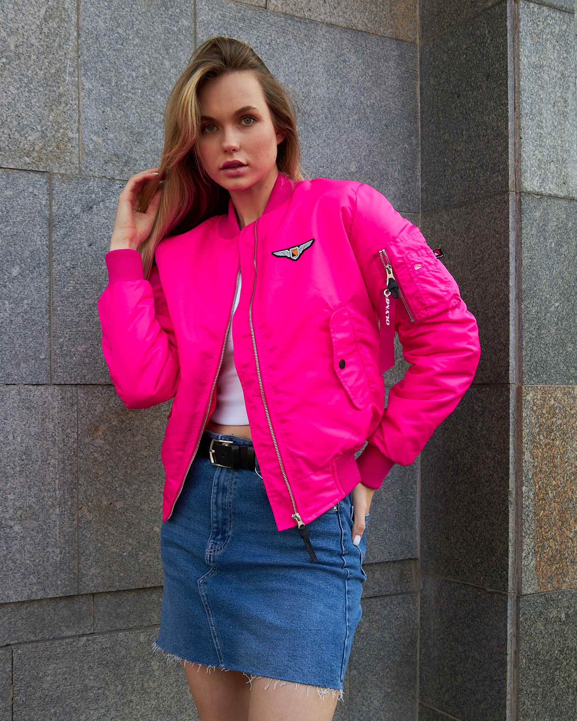 Бомбер MA-1 рожевий жіночий Olymp