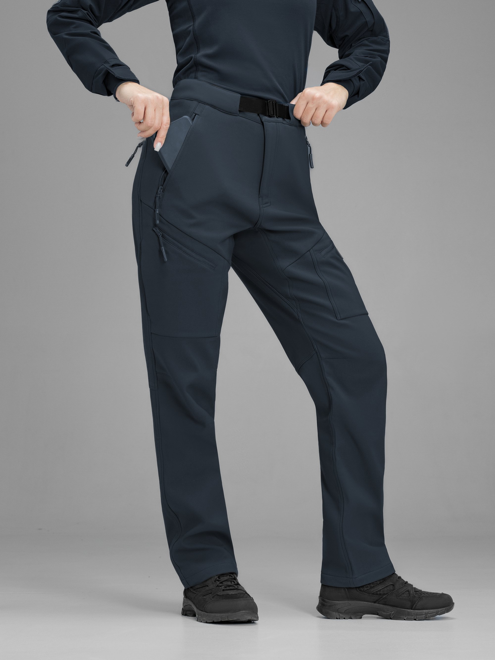 Брюки карго тактичні жіночі Softshell BEZET Techwear синій - Фото 2