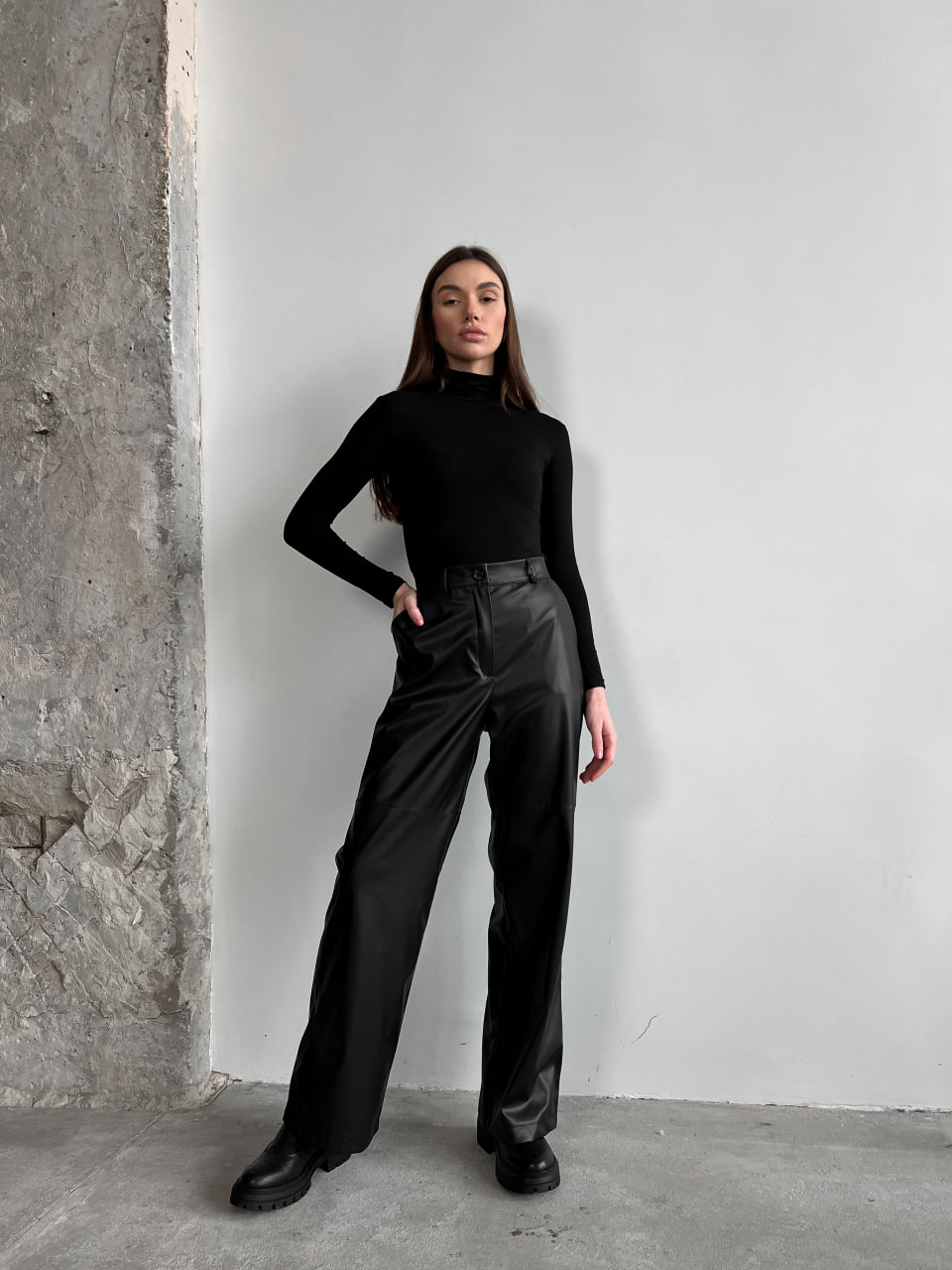 Шкіряні брюки Reload - Flow, чорний