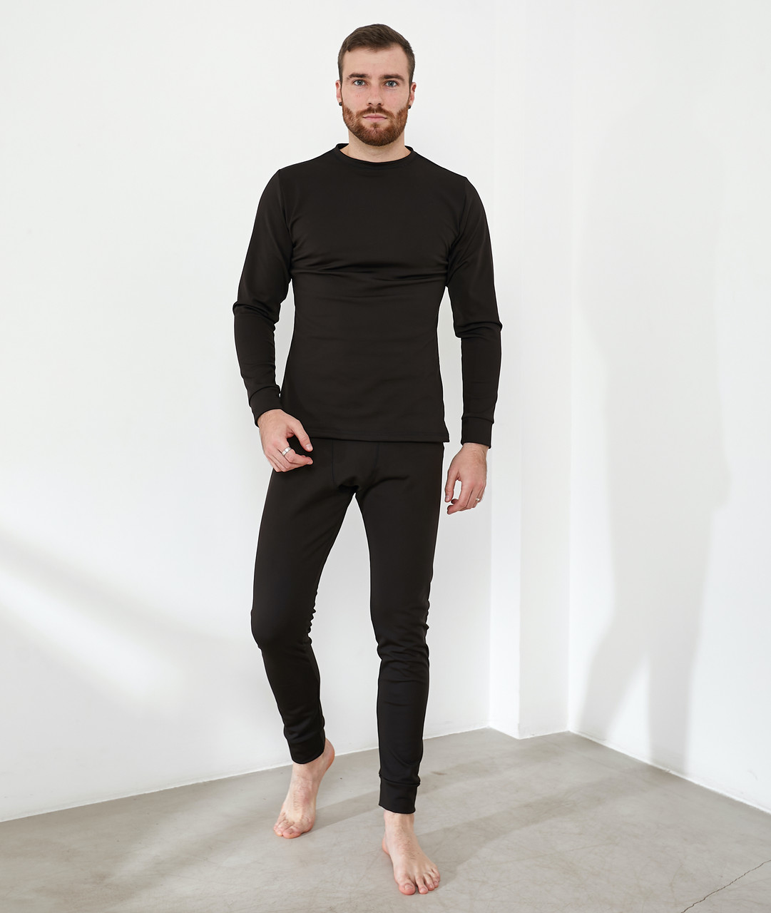 Термобілизна чоловіча мікродайвінг на флісі Чорна