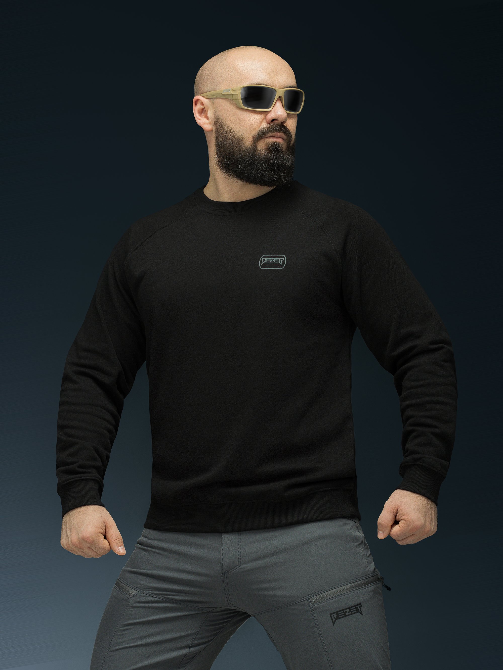 Кофта світшот BEZET Skull Unit чорний - Фото 1