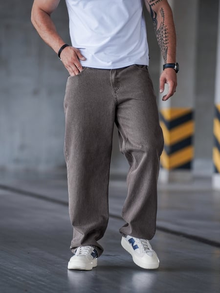 Джинси чоловічі прямого крою оверсайз Baggy Коричневі
