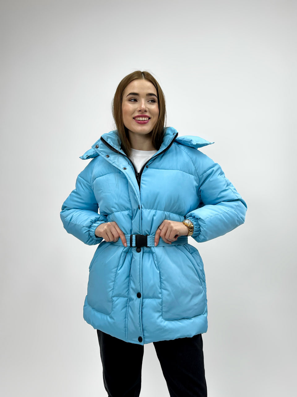 Женская зимняя куртка-пуховик Reload Elly розовый/ Зимний короткий пуховик оверсайз стильный теплый