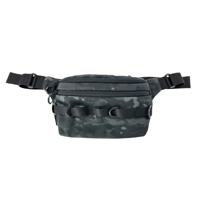 Сумка-бананка тактична з півкільцями Мультикам блек HardKIT