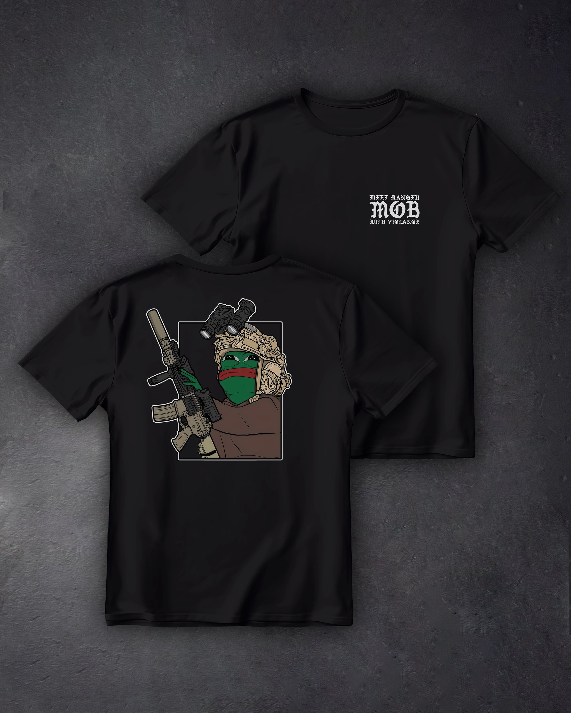 Футболка з принтом Operator Pepe чорна We feel