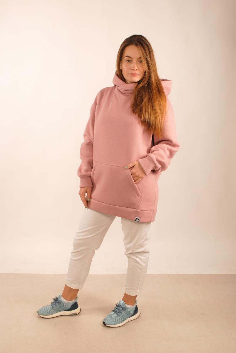 Худи утепленный женский оверсайз Hi Mate Pudra