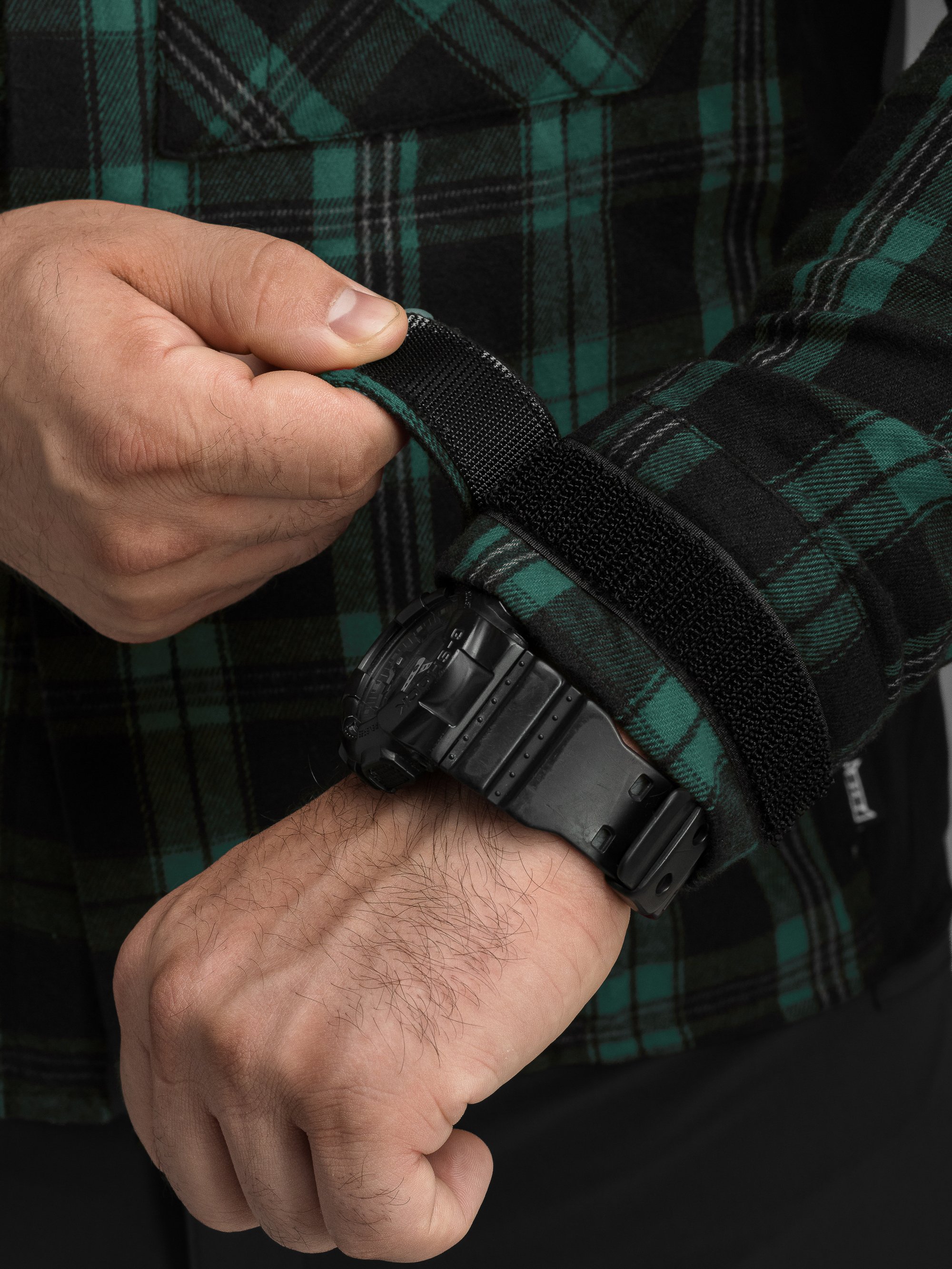 Сорочка фланелева BEZET Defender чорний/зелений - Фото 10