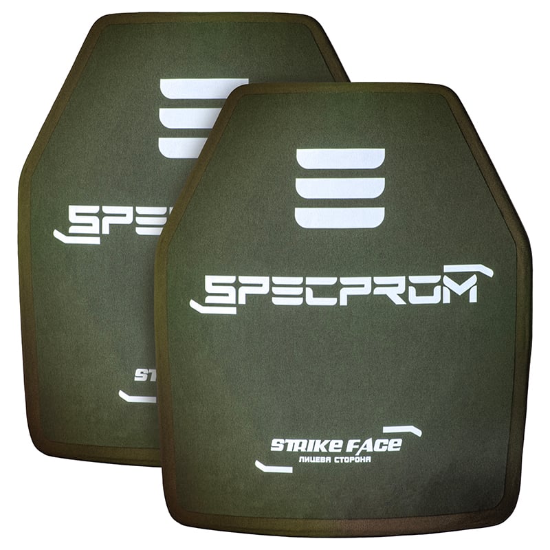 Комплект керамічних бронеплит SPECPROM CAP5-XL-B 5-го класу 3.38 кг, 27.5х33 см Олива 2 шт