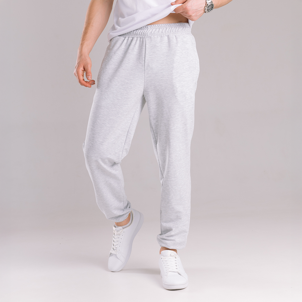Чоловічі штани джогери з кишенями сірі меланжеві Pobedov 95
