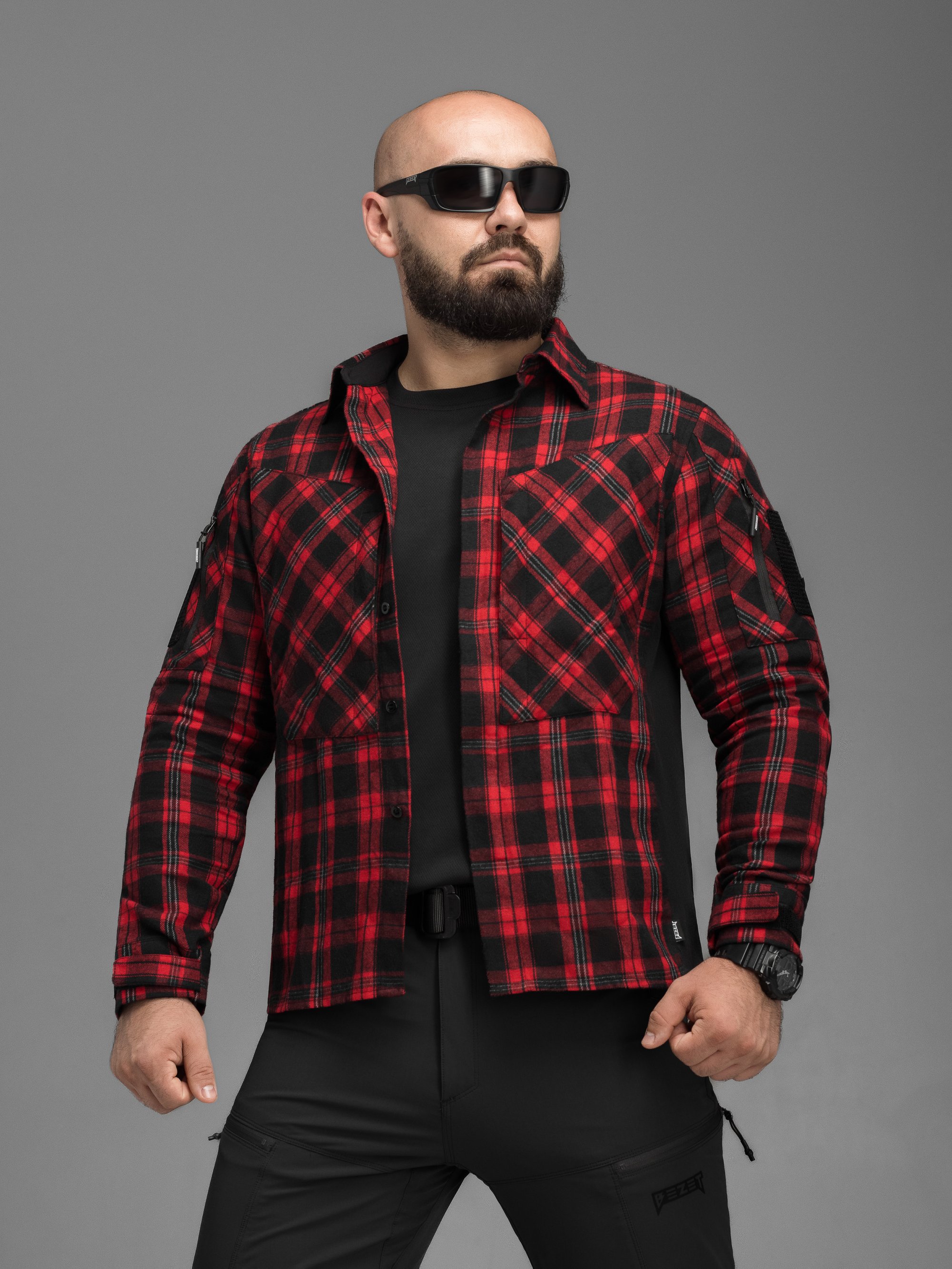 Сорочка фланелева BEZET Defender чорний/червоний - Фото 7