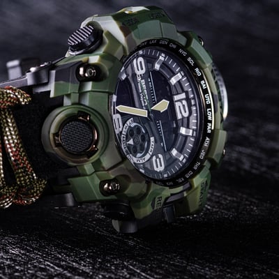 Чоловічий водостійкий тактичний годинник Besta Military з компасом - Фото 20