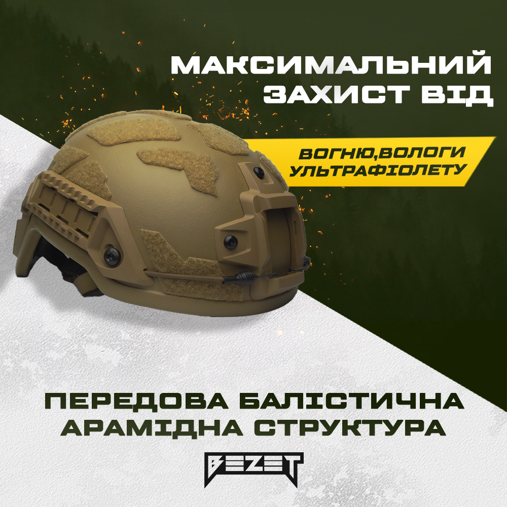 Кевларовий балістичний шолом ARCH Coyote Helmet Койот - Фото 4