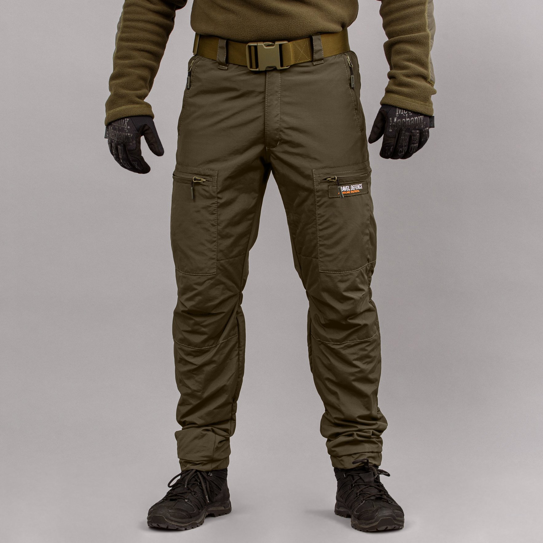Штани "TRAVEL DEFENCE" OLIVE з ременем (Таслан + Мікрофліс) Armoline