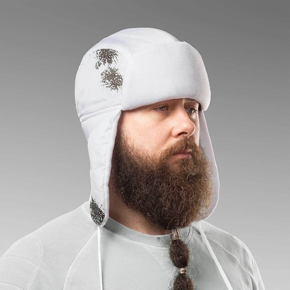 Шапка вушанка плащівка-фліс Білий СПЕЦПРОМ КР