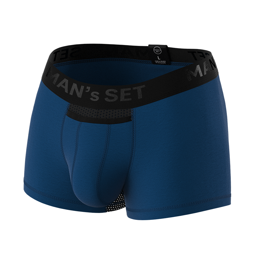 Мужские анатомические боксеры из хлопка с сеткой, Anatomic Classic Light, Black Series, тёмно-лазурный MansSet