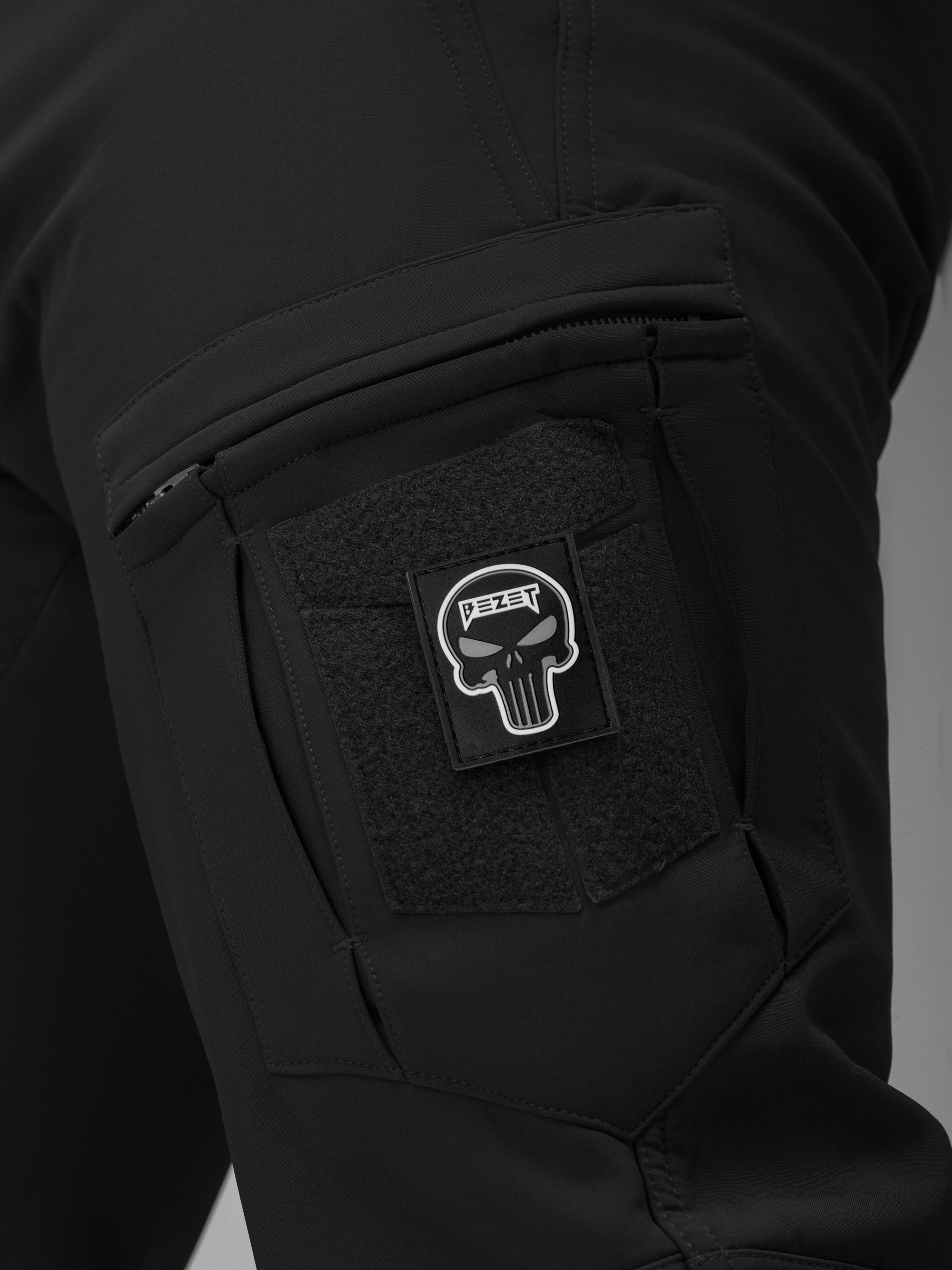 Зимові брюки карго тактичні Softshell BEZET Ешелон чорні - Фото 23