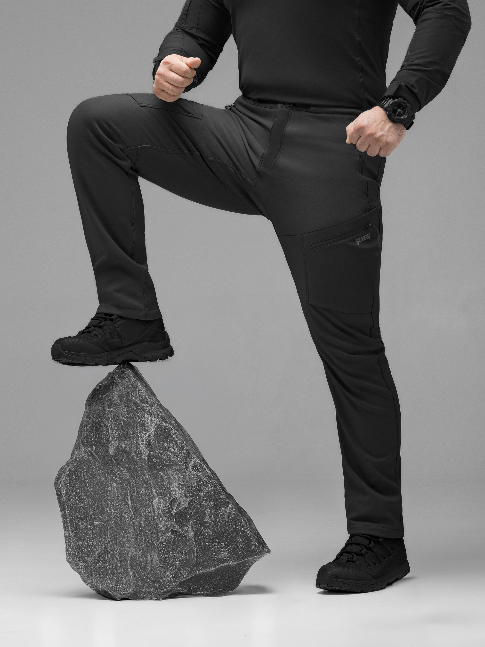 Брюки карго тактичні Softshell BEZET Techwear чорний - Фото 7