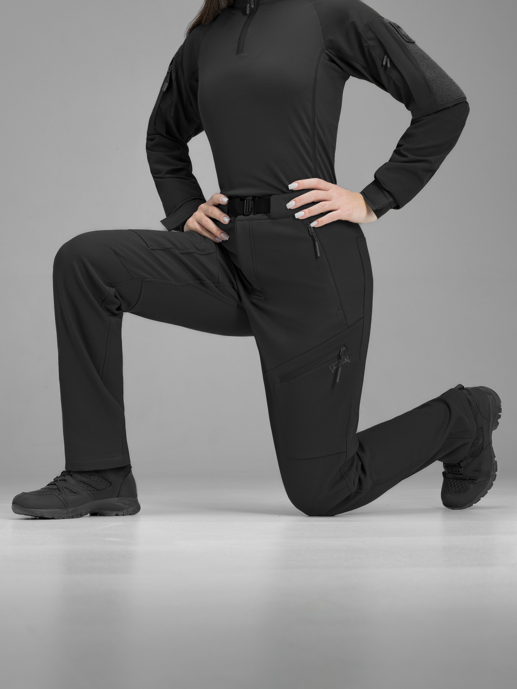 Штани карго тактичні жіночі Softshell BEZET Techwear чорний - Фото 6