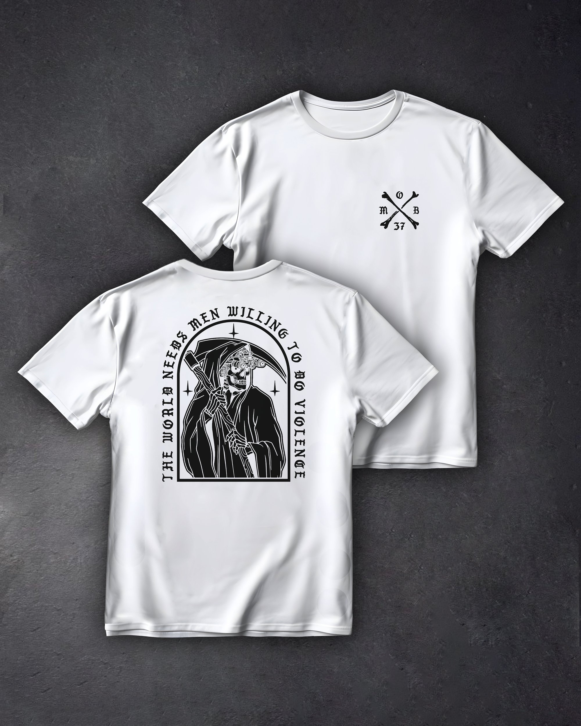 Футболка з принтом Reaper Man біла We feel