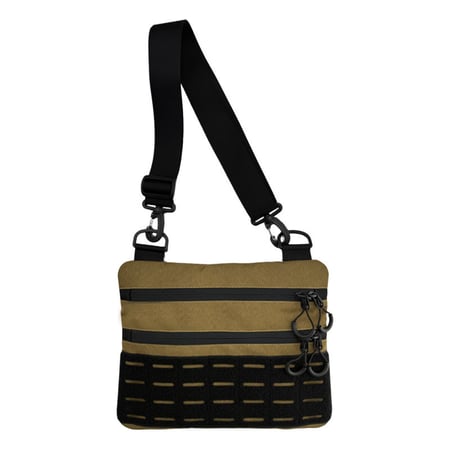 Тактична чоловіча сумка через плече RoKit Coyote Black M із MOLLE та панеллю велкро