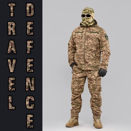 Комплект мілітарі "TRAVEL DEFENCE" 2 в 1 ХИЖАК ПІКСЕЛЬ Armoline