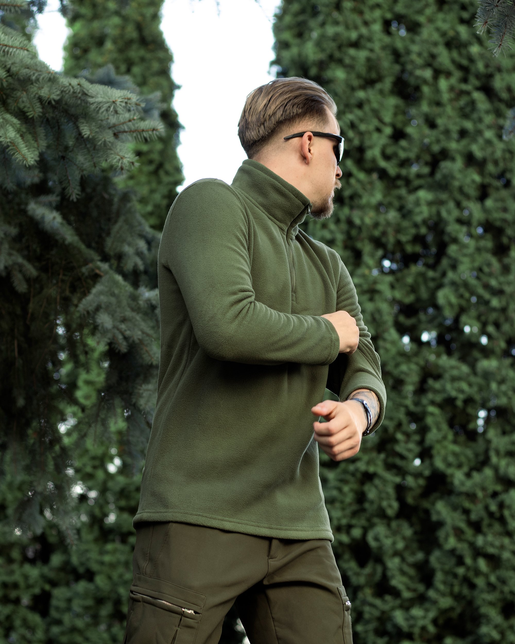 Кофта флісова Alpha хакі - Фото 1