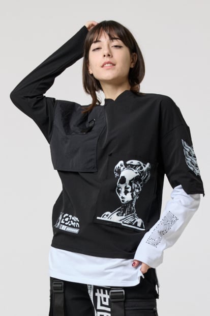 Жіночий лонгслів з принтами "Такеша 2.0" TURWEAR