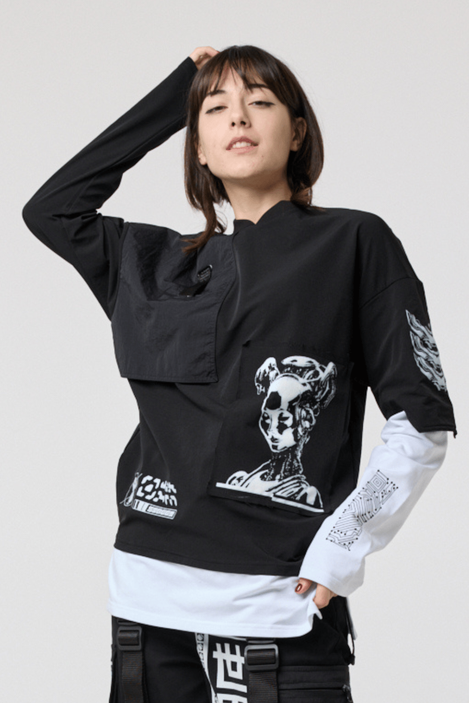 Жіночий лонгслів з принтами "Такеша 2.0" TURWEAR