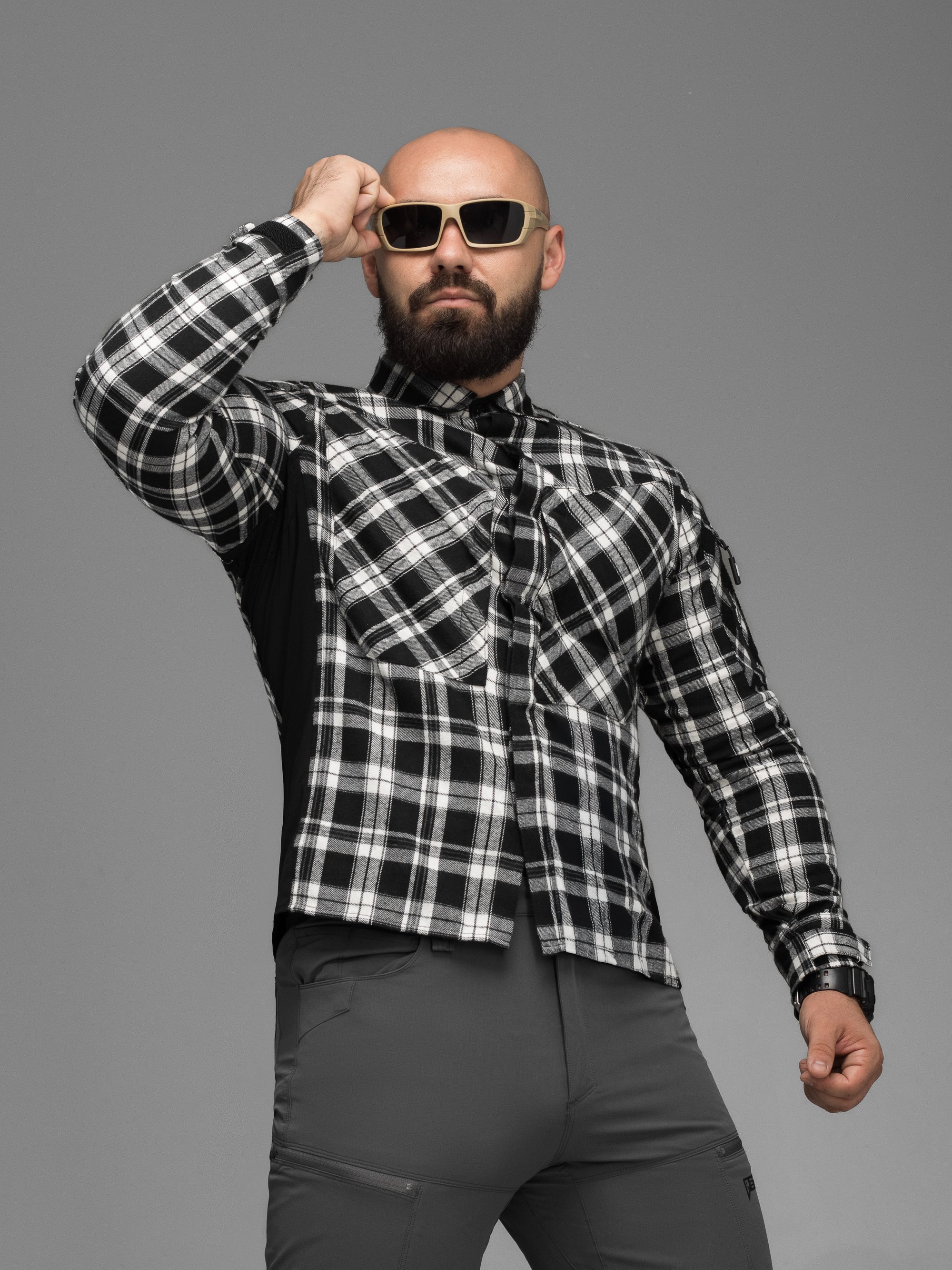 Сорочка фланелева BEZET Defender чорний/білий - Фото 4